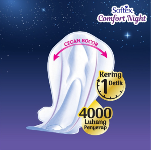 Keunggulan Pembalut Malam Softex Comfort Night 36 cm